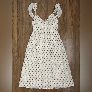 Majorelle Maura Midi Dress in White Ditsy